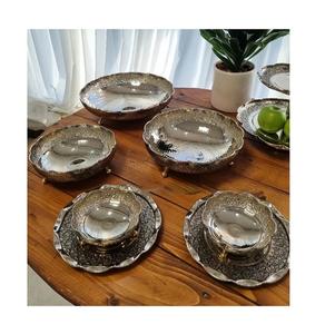 Bol à fruits de qualité supérieure, en acier inoxydable, couleur argent, design en relief, forme ronde, bol à chocolats - Product Image 6