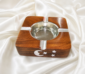 Cenicero de Madera de Lujo Hecho a Mano con Inserto de Metal, Cenicero Cuadrado Premium para Cigarros y Cigarrillos, para Decoración del Hogar, Oficina y Salón - Product Image 5