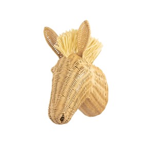 Arte decorativo de pared hecho a mano con forma de cebra, de ratán, ecológico, para decorar el dormitorio infantil. - Product Image 1