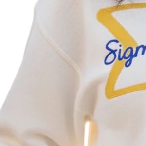 Sudadera de cuello redondo tipo grecia de Sigma Gamma Rho, blanca, para mujer, con estampado de letras de hermandad, jersey de forro polar, informal universitaria, personalizada con diseño griego. - Product Image 2