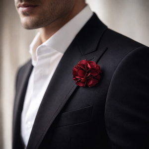 Pin de Solapa con Diseño Floral Premium para Hombre |   Broche de Metal Esmaltado Duradero Sin Níquel |   Flor de solapa para traje de novio de boda - Product Image 2