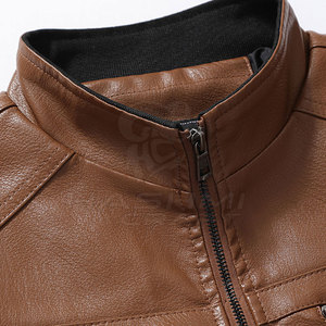 Veste d'hiver en cuir pour homme tendance avec fermeture éclair sur le devant et design moderne ajusté pour toutes les occasions - Product Image 2