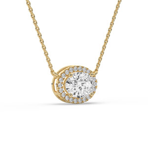 2.26 CARAT Lab Grown Oval Brilliant Cut Diamond <b>Pendant</b> 14K <b>Solid</b> <b>Gold</b> IGI Certified Women's Jewelry - Product Image 2
