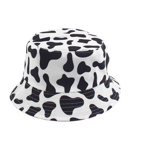 Wholesale Custom High Quality Polyester Printing Embroidery Logo <b>Reversible</b> Sun Cap Summer Unisex Cow Print Outdoor Beach Travel - Product Image 1