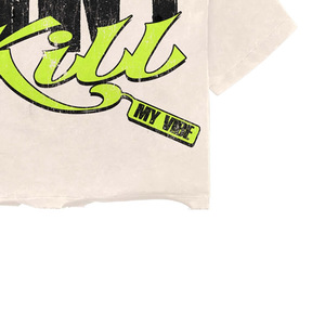 T-shirt court oversize « Don't Kill My Vibe » pour homme, streetwear, col rond, manches courtes, imprimé, jersey de coton blanc - Product Image 2