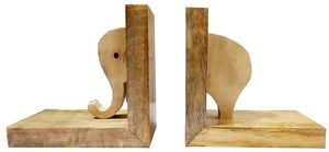Handcrafted Wooden <b>Elephant</b> Bookends Decorative Book Holder Solid Wood Book Ends for Home Office Library Bookshelf <b>Decor</b> - Product Image 4