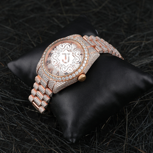 Montre mécanique de luxe de qualité supérieure entièrement sertie de diamants Moissanite blancs, bracelet en acier inoxydable, prix compétitif pour hommes - Product Image 4