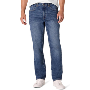 Casual Solid Breathable <b>Button</b> Straight Leg Men Denim Customized Design Mid Waist Washed Slim Fit Zipper Fly <b>Jeans</b> Pant - Product Image 6