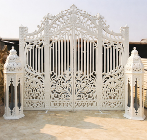 ประตูไฟเบอร์ธีมงานแต่งงานแบบยิว ดีไซน์ประณีต สำหรับตกแต่งงานเลี้ยงรับรอง ใช้งานกลางแจ้ง ทำด้วยมือ ทนทาน - Product Image 5