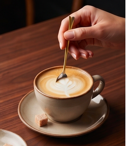 Elegant Gold Handle Stainless Steel Dessert Spoon Set Dishwasher Safe <b>Flatware</b> For Wedding And Tableware Use - Product Image 4