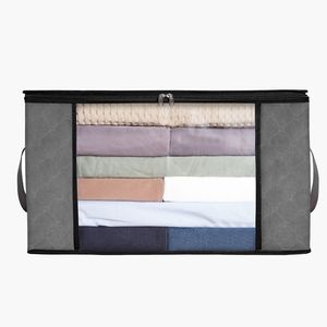 90L <b>Large</b> Nov-Woven Fabric Storage Bags 6 Pack Foldable Closet Organizers with Handle Clothes <b>Bin</b> Storage Containers - Product Image 3
