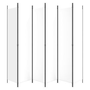 Separador de Ambientes de Tela Blanco de 6 Paneles, 118.1"x86.6" - Categoría de Producto: Biombos y Separadores - Product Image 4