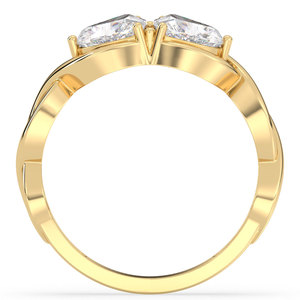 Anillo de Compromiso REYES con Doble Corazón Brillante de Moissanita de 1.53 Quilates para Mujer, Anillos Elegantes de Promesa y Amor, Joyería Fina - Product Image 6
