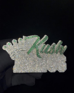 Colgante Personalizado con Inicial de Nombre, Plata de Ley 925, Moissanita de Lujo, Estilo Hip Hop, Chapado en Rodio/Oro de Dos Tonos - Product Image 1