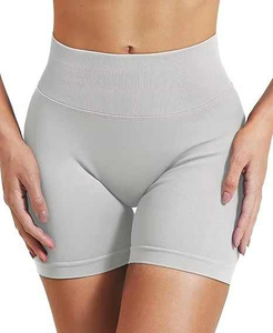 กางเกงขาสั้นออกกำลังกายผู้หญิงขายดี ไร้ตะเข็บ กระชับสัดส่วน ยกกระชับสะโพก กางเกงโยคะ เอวสูง ชุดฟิตเนส รับผลิตแบบ OEM - Product Image 6