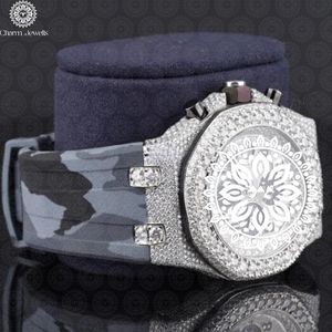 Montre de sport pour homme Charm Jewels, bracelet en acier inoxydable, motif camouflage, boucle à fermoir, mouvement mécanique, cadran lumineux 40 mm, 10 - Product Image 2