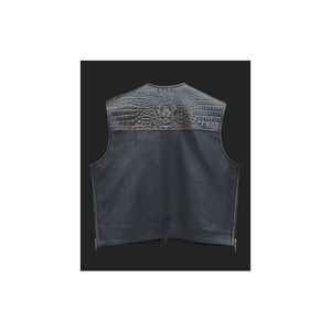 Chaleco de Cuero para Motociclistas con Estampado de Caimán, para Hombre, con Espacio Oculto para Armas - Product Image 2