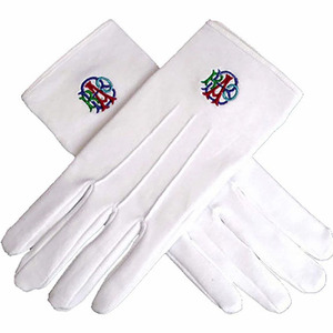 Guantes de Algodón Blanco con Emblema Masónico, Largos hasta la Muñeca, Impresión por Transferencia de Calor, Transpirables, Casuales, Estilo Liso para Primavera y Otoño - Product Image 5