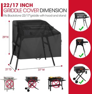 Couverture de plaque chauffante pour Blackstone 22 pouces et 17 pouces avec capot et support - Product Image 3