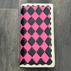 Portefeuille long en cuir véritable à carreaux et à motifs, RFID, prix de gros, style occidental, porte-cartes, pochette pour un usage quotidien - Product Image 5