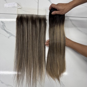 Extensiones de Cabello Humano Liso Ombre Premium, de Marrón a Rubio Balayage, Cabello Remy, Juego Completo para Cabeza - Product Image 4