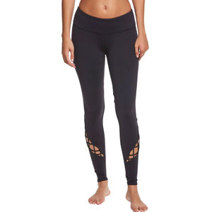 High Waist Black <b>Leggings</b> Full Length Knitted Stretch Breathable Sporty Solid <b>Pattern</b> Women's Compression Pants - Product Image 1