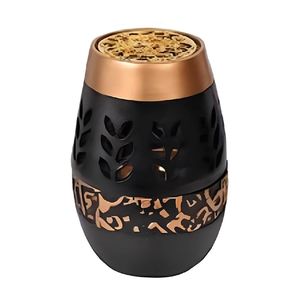Brûleur à Bakhoor en métal avec calligraphie arabe, décoratif en laiton doré, porte-encens Oud, Mabkhara arabe pour la décoration du Ramadan et de l'Aïd - Product Image 3