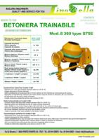 Bétonnière en fonte italienne d'occasion état nouveau moteur décharge manuelle remorquable vente de matériel de Construction