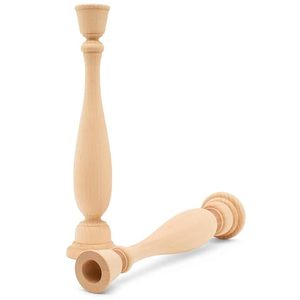 Natural Wooden <b>Taper</b> <b>Candle</b> Holder Handmade Tall Candlestick Stand Rustic Home Decoration - Product Image 5