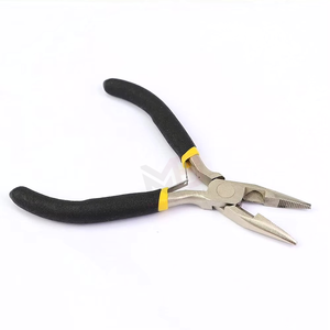 Hair <b>Extension</b> Pliers for Micro Rings <b>Beads</b> Hair <b>Extension</b> Tools Pliers Stainless Steel Black Rubber Grip Accept Customized Log - Product Image 1