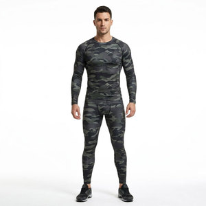 Ensemble de protection anti-UV pour homme, noir et rouge, manches longues, séchage rapide, respirant, en spandex et nylon, haut de sport UPF50+, antibactérien, écologique - Product Image 5