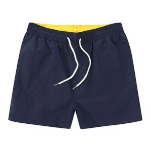 Pantalones Cortos Deportivos para Hombre, Color Negro Sólido, de Secado Rápido, con Cordón Ajustable, Cintura Media, 100% Poliéster Tejido - Product Image 4