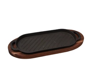 Plaque grésillante en fer et bois de la meilleure qualité Design tendance Casseroles de service alimentaire en métal Ustensiles de cuisine et restaurant élégants pour la maison - Product Image 6