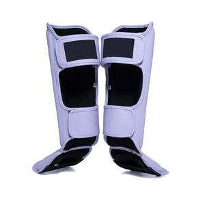 Protège-tibias en cuir de vachette pour le kickboxing, protection du cou-de-pied, équipement de combat pour le karaté, la boxe, le MMA, et protège-tibias de Muay Thai pour hommes - Product Image 3