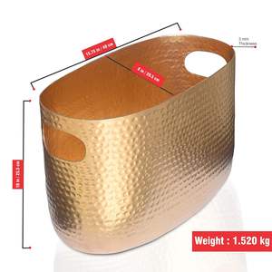 Seau à glace en métal doré Pure Source India pour boissons premium, champagne et vin – Idéal pour les fêtes, bars et divertissements à domicile - Product Image 4