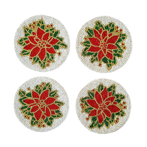 Chic Premium <b>Beaded</b> Fabric Coffee Mug <b>Coasters</b> Non-Slip Base Luxury Table Accessory for Housewarming Gifts - Product Image 5