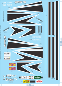 Blue Mule WT9000 <b>White</b> Line Fever Truck Decals 1/14 1/25 1/50 1/87 Scale Water Decals Waterslide Adhesive Stickers Custom - Product Image 6