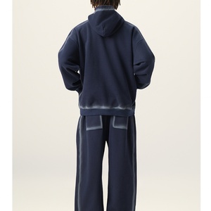 Wholesale Custom 500 GSM Heavyweight 100% Cotton Fleece Men's Oversized <b>Hoodie</b> <b>Plain</b> Pullover Front Logo Print - Product Image 6