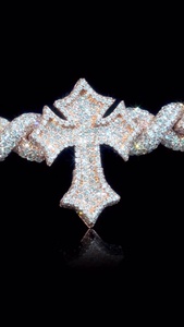 Custom Iced Out Religious Cross Link <b>Bracelet</b> 10K Gold 925 <b>Silver</b> VVS Moissanite Jewelry Diamond Tester Pass Hip Hop Rapper Drip - Product Image 6