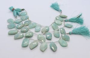 AAA Natural Amazonite Faceted Leaf Beads 9-10 MM Amazonite <b>Gemstone</b> Beads 6 Inch Faceted Amazonite Fancy Shape Beads for Jewelry - Product Image 6