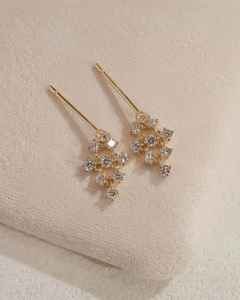 Boucles d'oreilles pendantes en diamants ronds cultivés en laboratoire avec or massif 14 carats, bijoux de fiançailles raffinés pour petites amies - Product Image 3