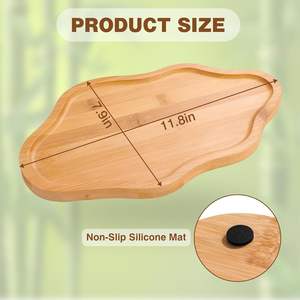 Bandeja de Cocina de Paja Natural y Madera con Base de Silicona Antideslizante, Apta para Lavavajillas, de un Solo Compartimento - Product Image 2