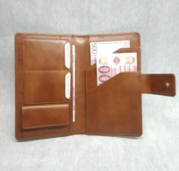 Portefeuilles de voyage vintage haut de gamme en cuir véritable faits à la main pour passeports, certificats, monnaie et billets pour homme