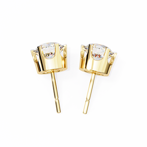 Classic Timeless IGI Certified Gold Plated Diamond Stud Earrings for Wedding Party & Gift Occasions - Product Image 3