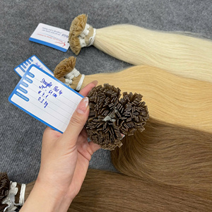 2026 Hot Product Colorful Silky Straight Flat Tip Hair Extensions <b>Russian</b> Hair Bulk For Keratin Flat Tip Hair Use at Hair Salon - Product Image 5