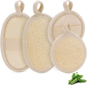100% Natural Loofah Exfoliating Body Scrubber | Dual-Sided Bath <b>Sponge</b> Pad with Hand Strap & Hanging Loop for <b>Shower</b> - Product Image 2