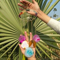 Campana de Viento Decorativa de Ágata de Siete Chakras, Arte Popular Ecológico, Decoración para el Hogar, Feng Shui, Reiki, Sanación |   Pared de Piedras Preciosas Hechas a Mano