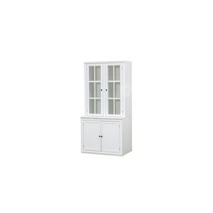 Vitrine haute de style traditionnel de 75,25 cm avec portes vitrées doubles, buffet de style chinois pour couloirs et salons - Product Image 3
