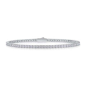 Pulsera de tenis con dijes de moissanita de plata de ley 925 |   Joyería de Lujo para Mujer, Fabricante de Logotipos Personalizados, Proveedor Mayorista - Product Image 3