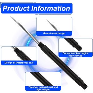 6 Palillos de Dientes Portátiles de Titanio Metálico Reutilizables, Palillos Dentales de Bolsillo con Llavero, Tamaño de Viaje, Producto de Cuidado Bucal - Product Image 3